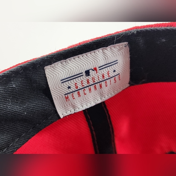 Washington Nationals Double Logo MLB Adult Hat Cap Adjustable Hook & Loop, Red - Picture 9 of 10